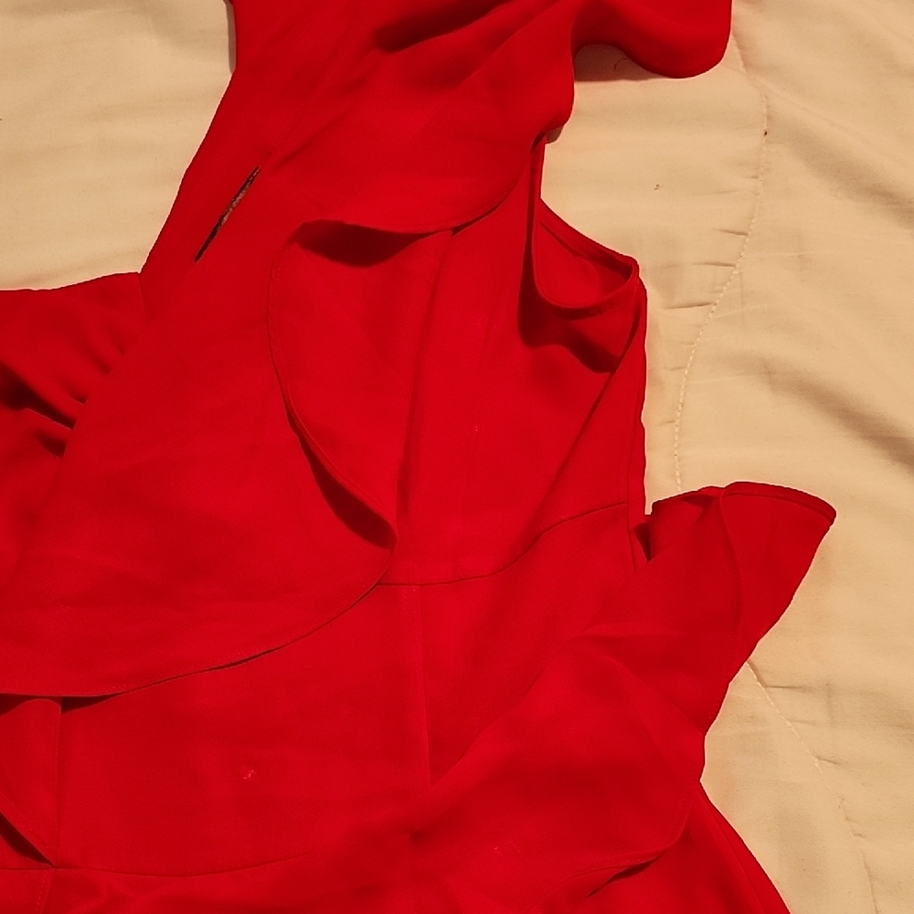 VENUS Red Ruffled Jumpsuit - Picture 2 of 6